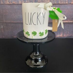 Rae Dunn Lucky Mug with Green Shamrocks ☘️
